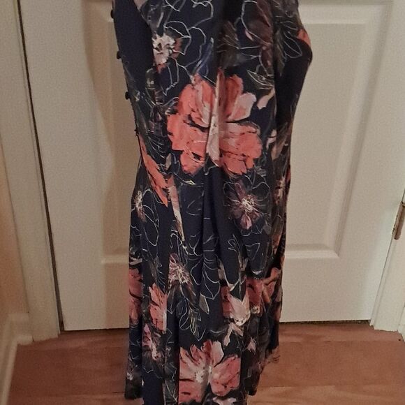 *Final Price* Free People Dress Women's 4 Navy Blue Pink Floral Boho Summer - Picture 9 of 16